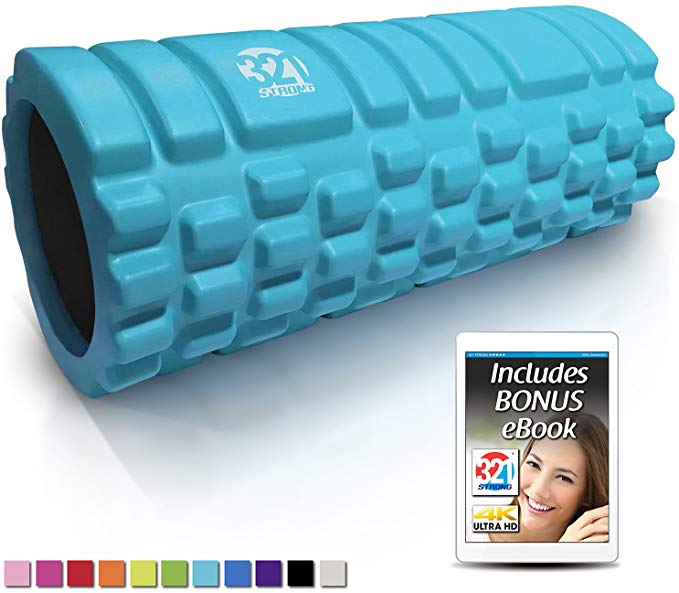 321 STRONG Foam Roller - Medium Density Deep Tissue Massager for Muscle Massage and Myofascial Trigger Point Release, with 4K eBook