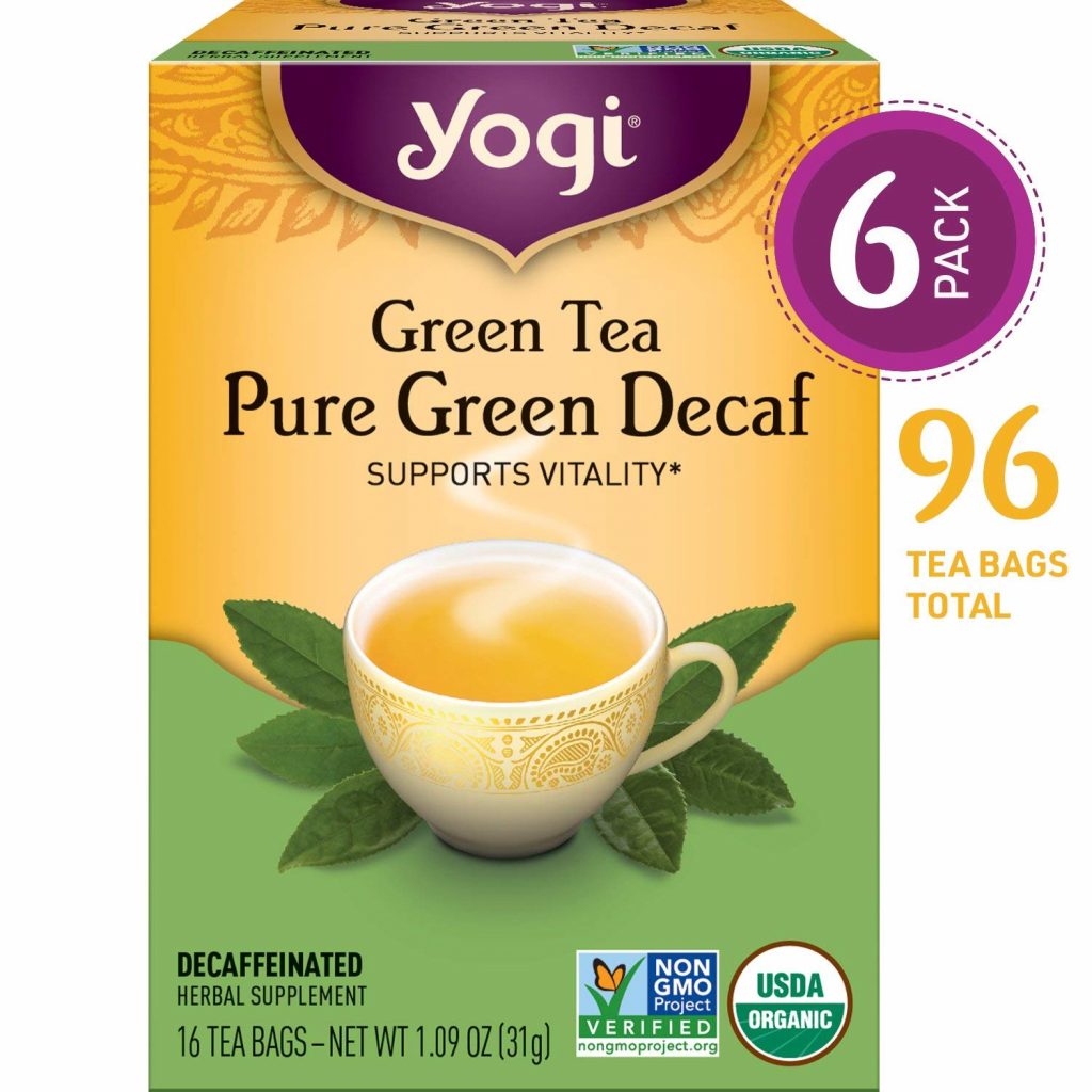 Yogi Green Tea Pure Green Decaf a healthy snack idea
