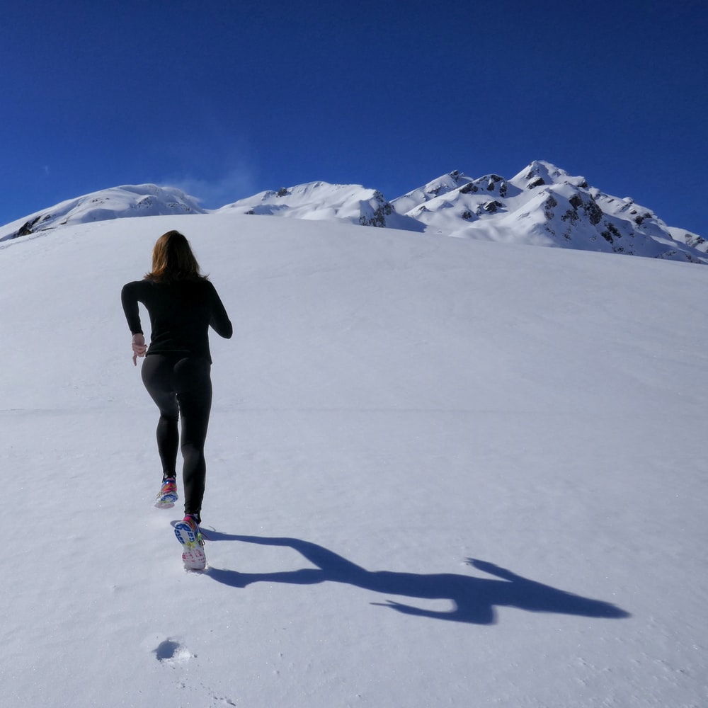 A woman doing hill sprints