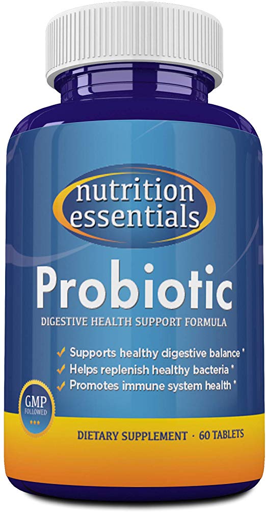 a bottle of probiotic dietary supplement from nutrition essentials
