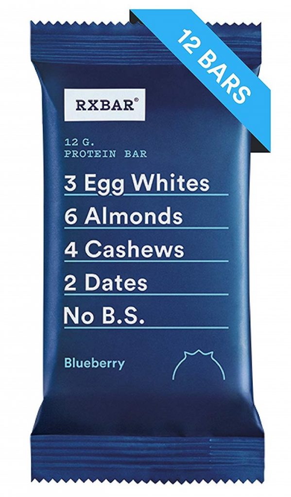 a pack of rxbar blueberry protein bar