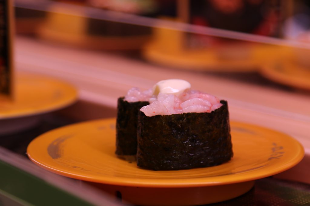 Sushi on a plate.