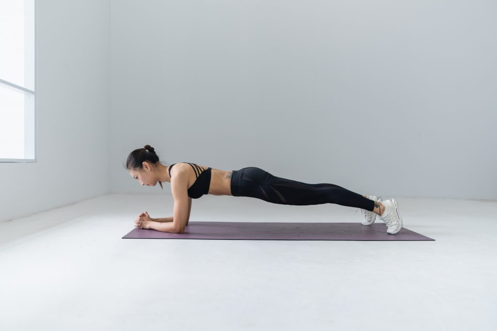 Woman doing a plank.