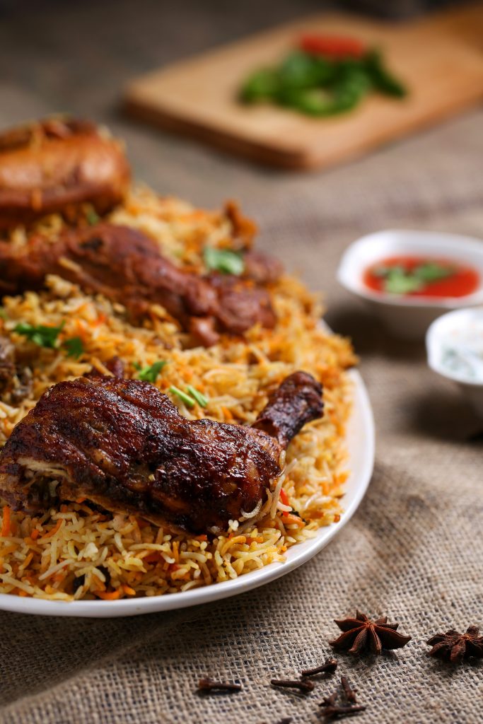 Large Plate of Rice and chicken for a meal due to emotional eating.