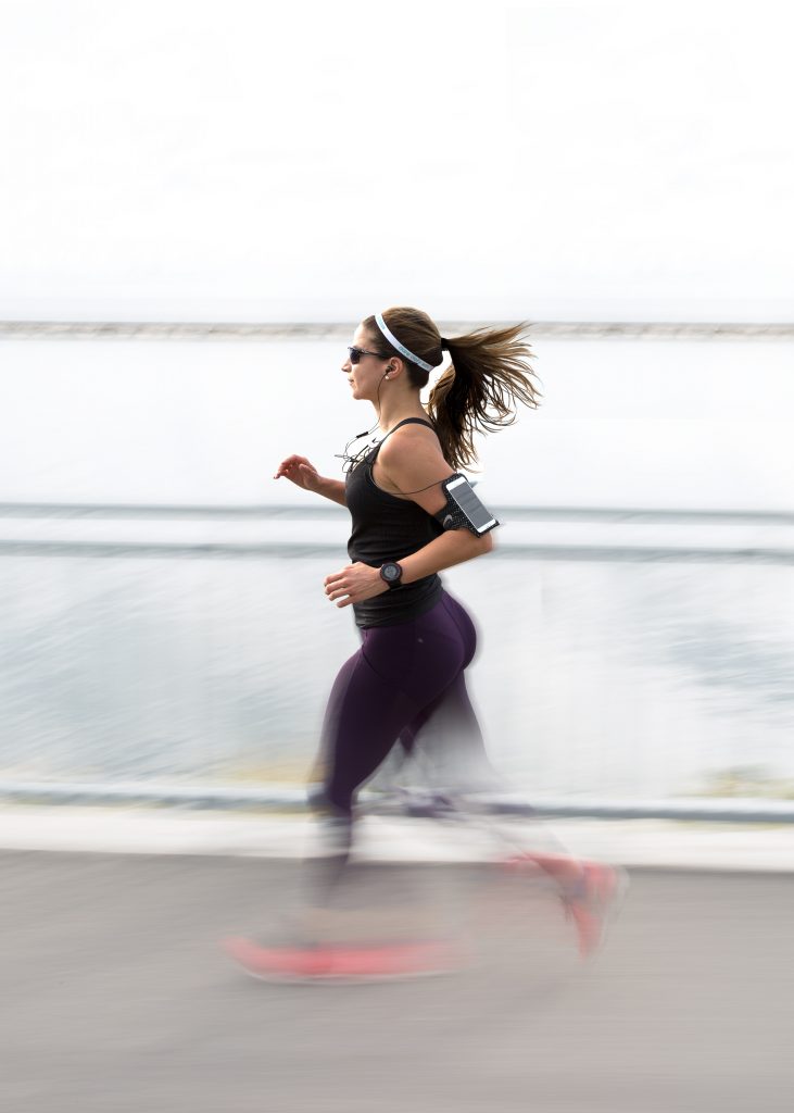 Women running outside.