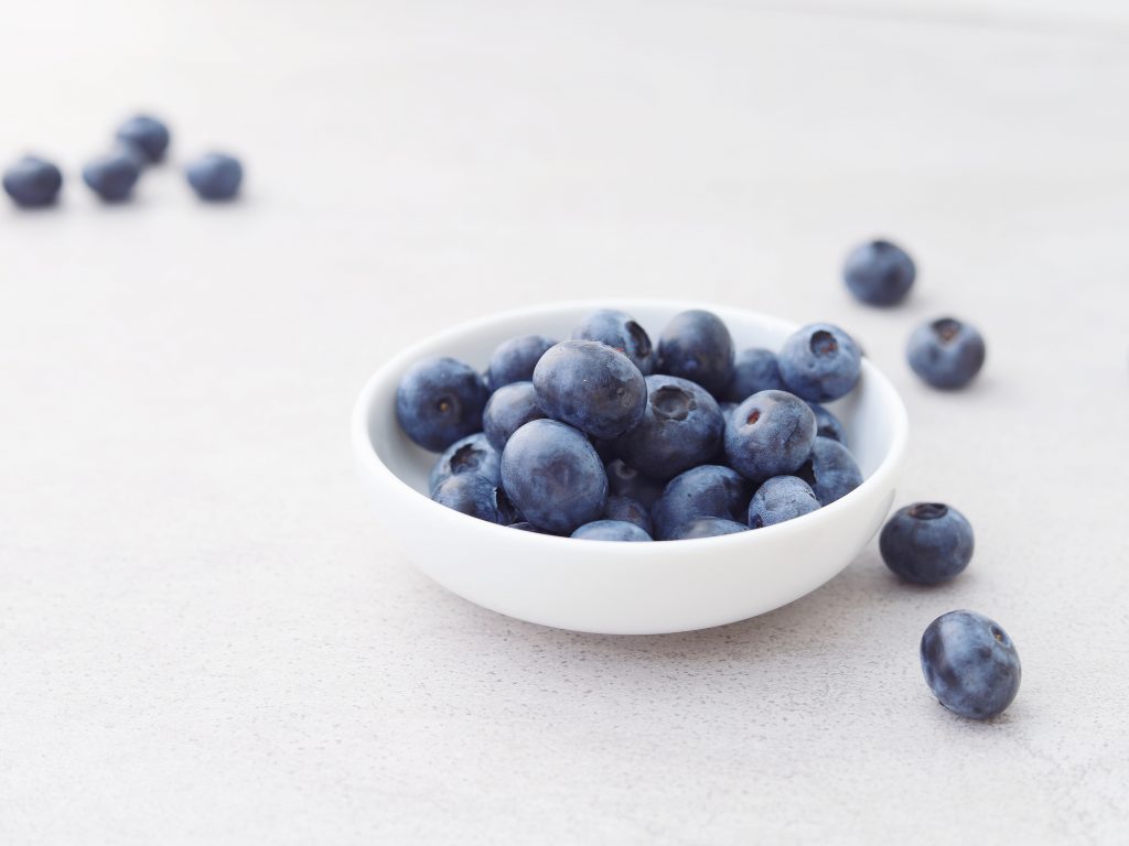 Blueberries in a bowl.