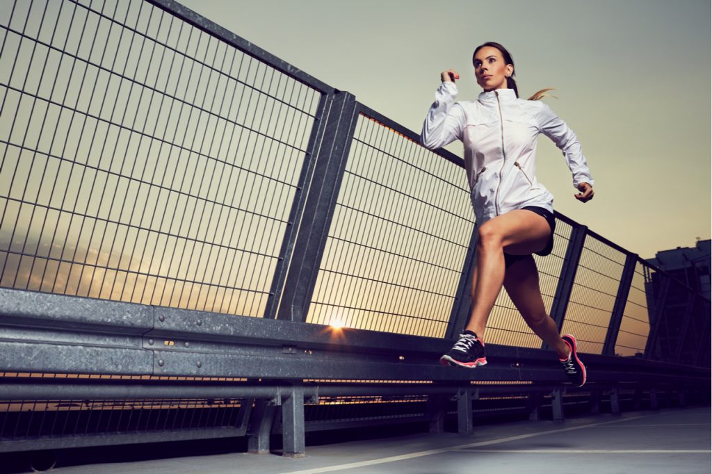 A woman doing her daily running.