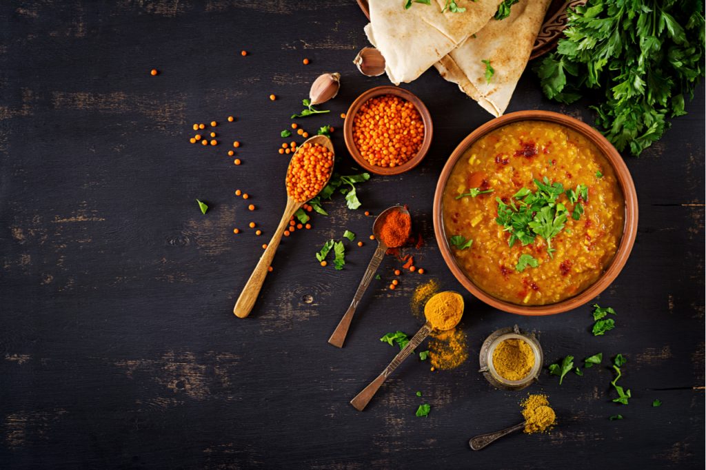 Traditional Indian soup lentils.