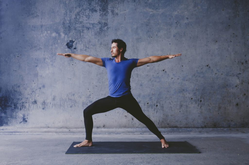 A man doing yoga