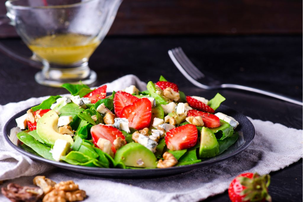 Avocado Strawberry Spinach Salad