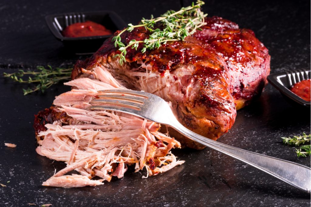 A closer look at a Pulled Pork.
