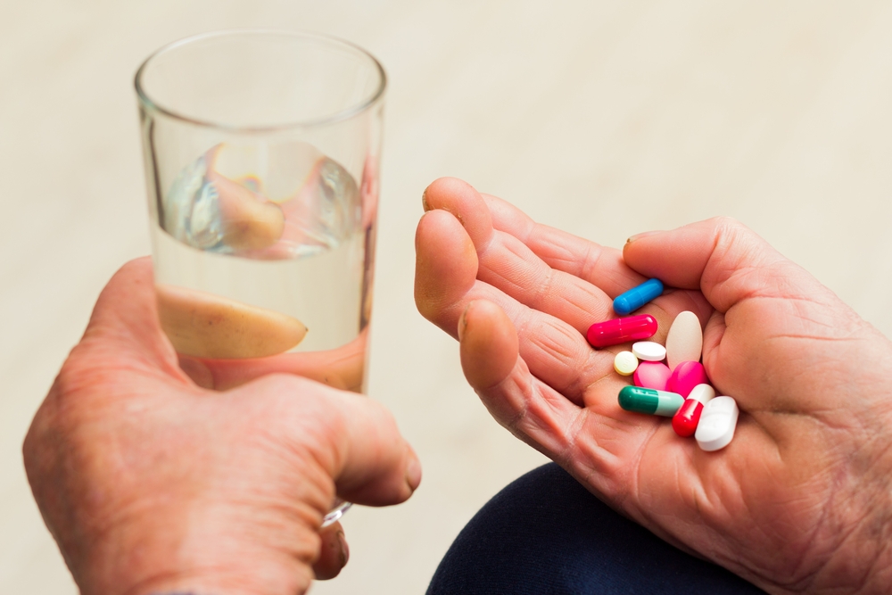 Health issues at an old age, taking several medicines.
