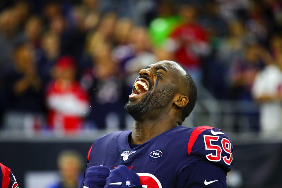 NFL Player Whitney Mercilus in a Football Stadium