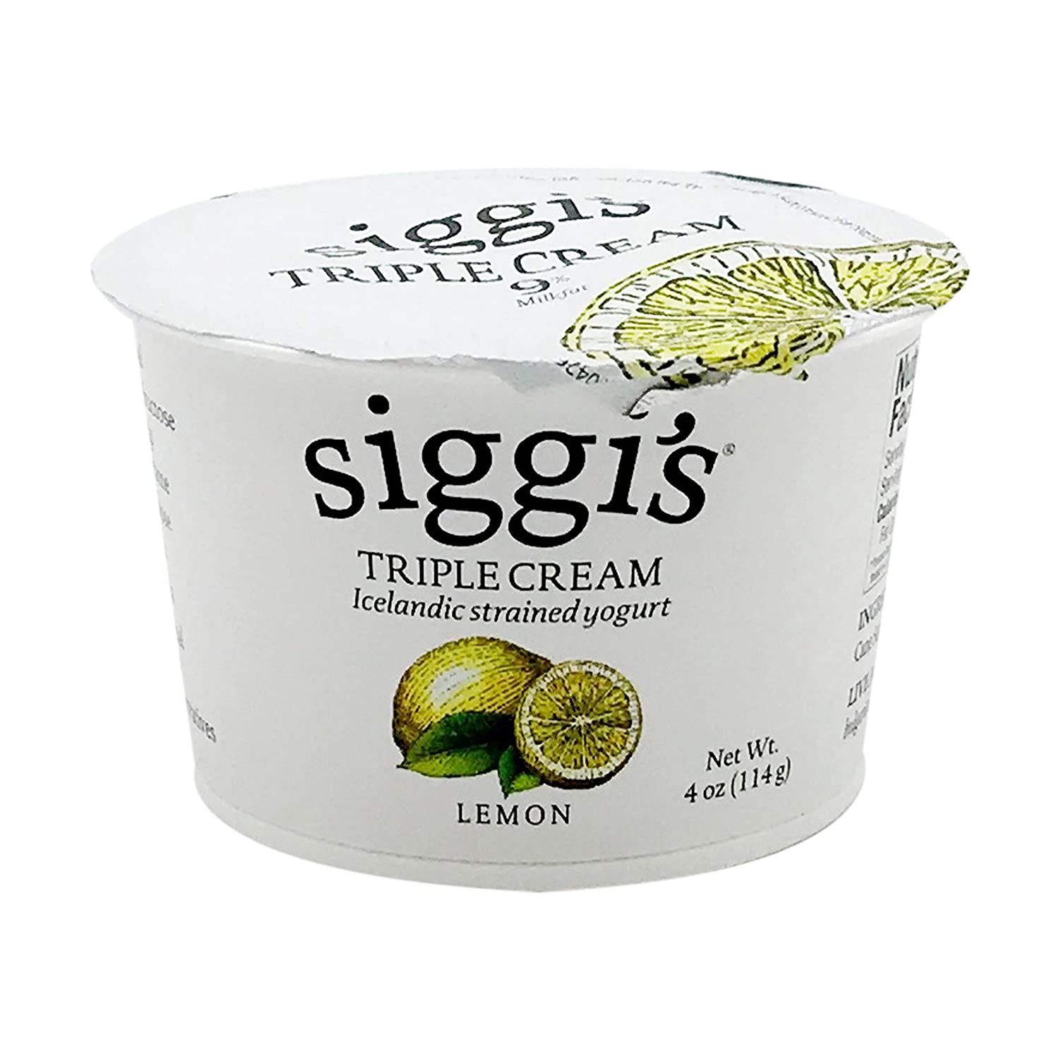 Siggis Icelandic Style Strained Triple Cream Yogurt, Lemon, 4 Oz