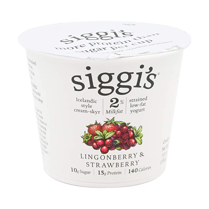 Siggis Icelandic Style Strained Low-fat Lingonberry and Strawberry Yogurt, 5.3 Oz