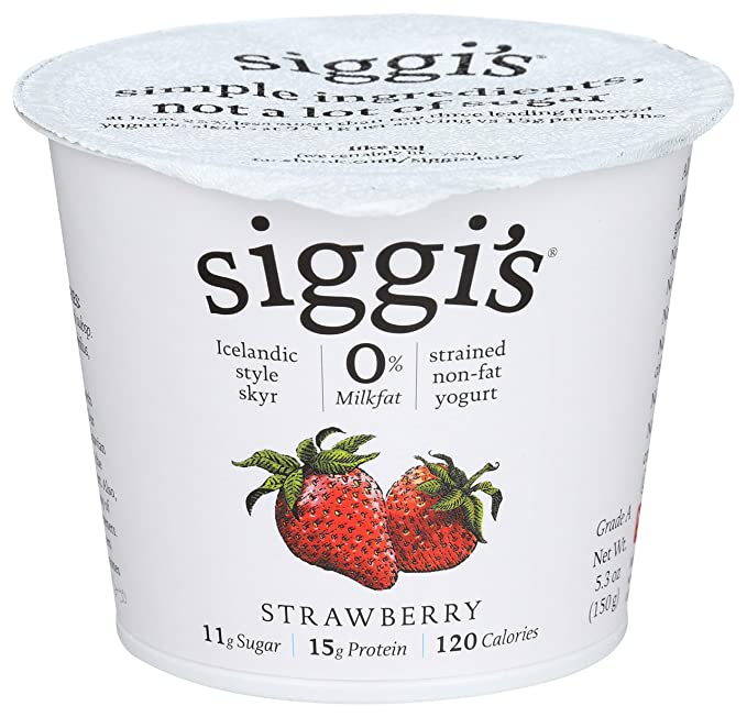 Siggi's, Skyr Icelandic Style Strained Non-Fat Yogurt Strawberry, 5.3 Oz