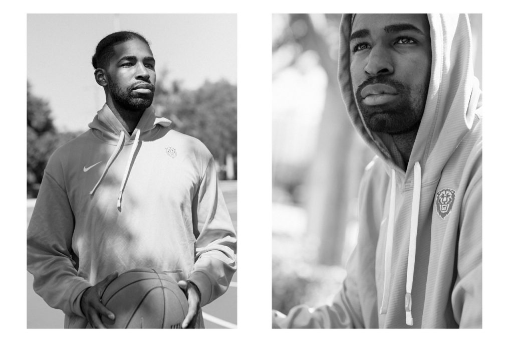 Grayscale image of Pro basketball player Jeff Coby.