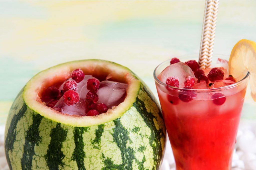 Cocktail in a watermelon