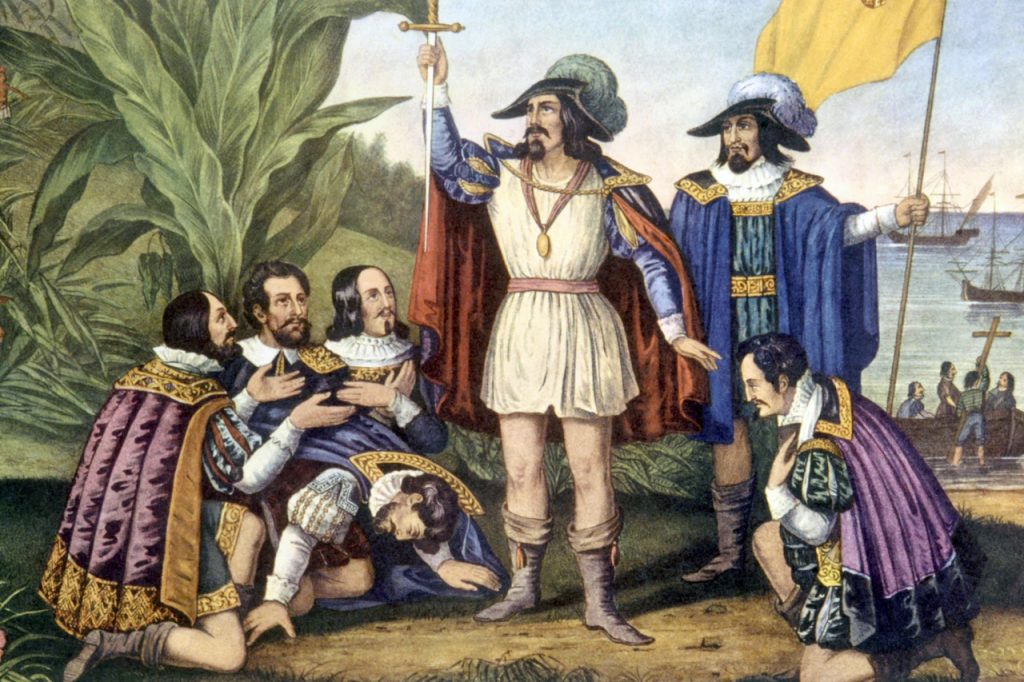 The Landing of Columbus Painting by Currier & Ives