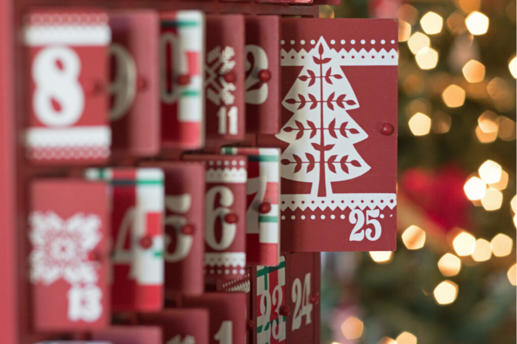 Photograph of a Wooden Advent Calendar