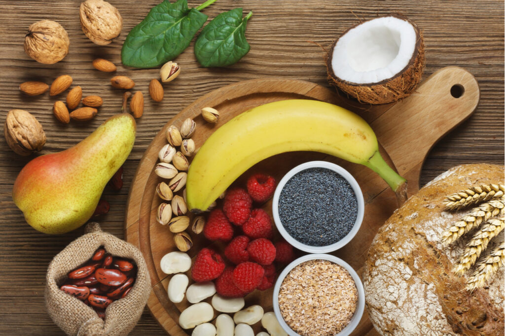 Food rich in fiber.
