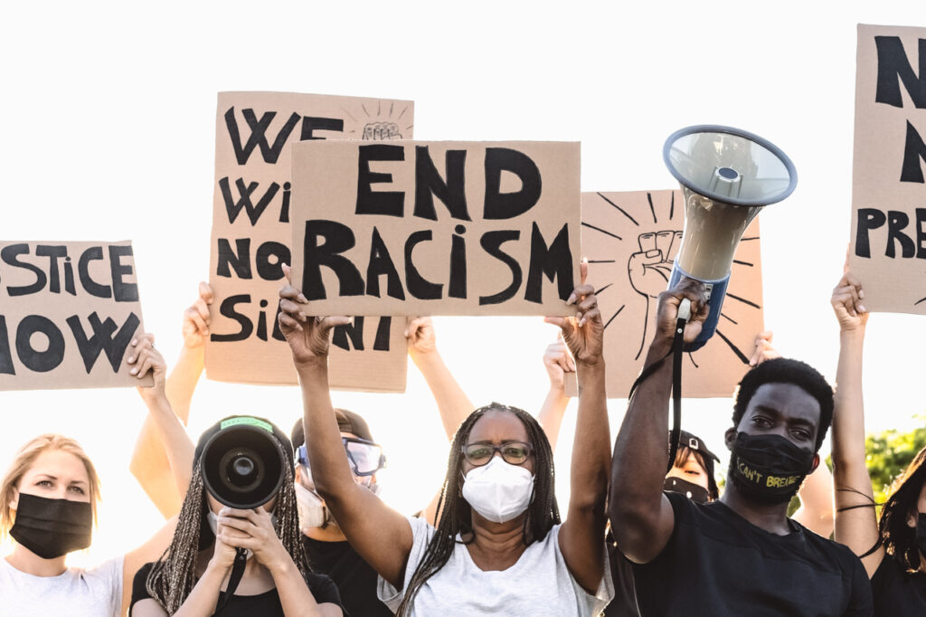 Activist movement protesting against racism and fighting for equality.