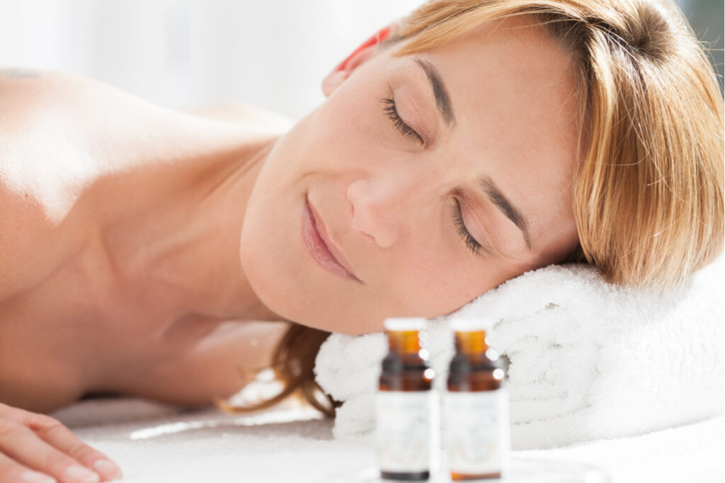A woman who fell asleep while using her essential oil diffuser.