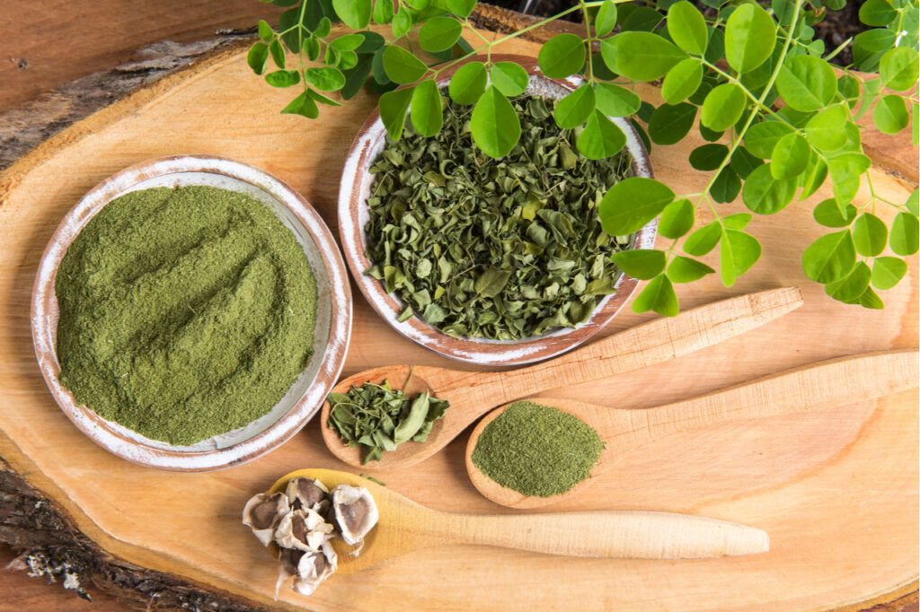 Ingredients may contain Moringa, leaves, seeds in making greens supplements.
