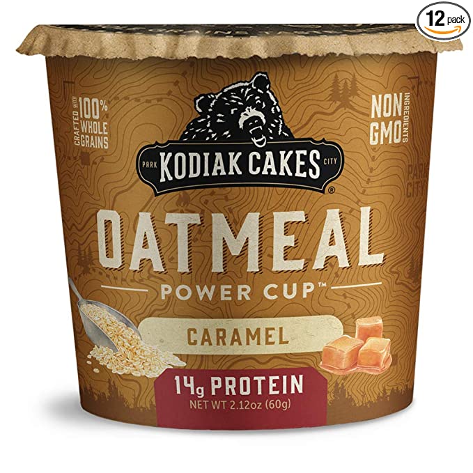 Kodiak Cakes Instant Protein Caramel Oatmeal in a Cup (Pack of 12)