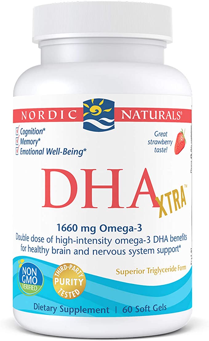 Nordic Naturals DHA Xtra, Strawberry – 60 Soft Gels