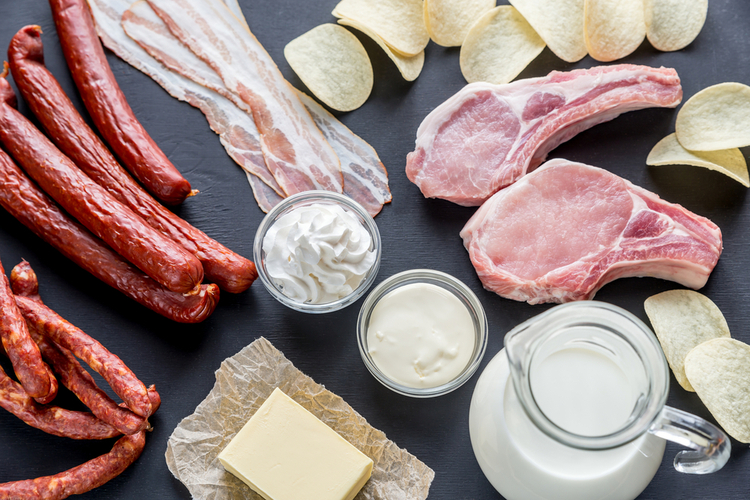 Sources of saturated fats.