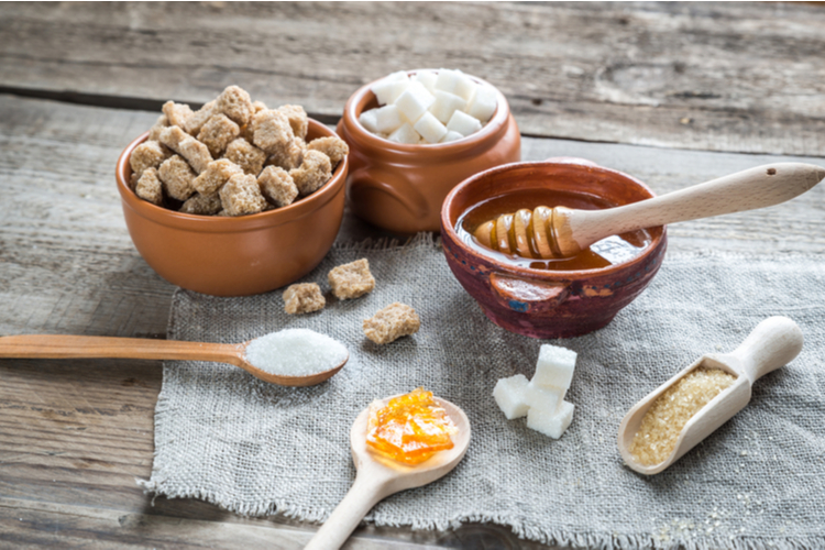 Different types and forms of sugar.