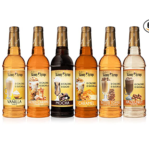 Jordan's Skinny Syrups | Classic Syrup Sampler| Healthy Flavors with 0 Calories, 0 Sugar, 0 Carbs, 25.4 Fl Oz (Pack of 6)