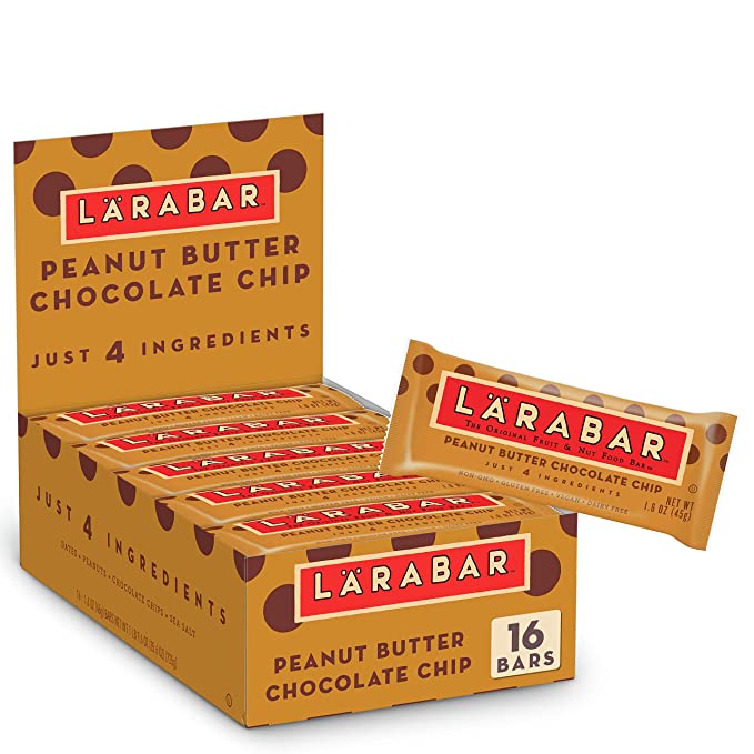 Larabar Peanut Butter Chocolate Chip, Gluten Free Vegan Fruit & Nut Bar, 1.6 Oz Bars