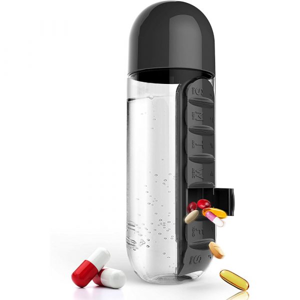 Asobu Combine Daily Pill Box Organizer with Water Bottle