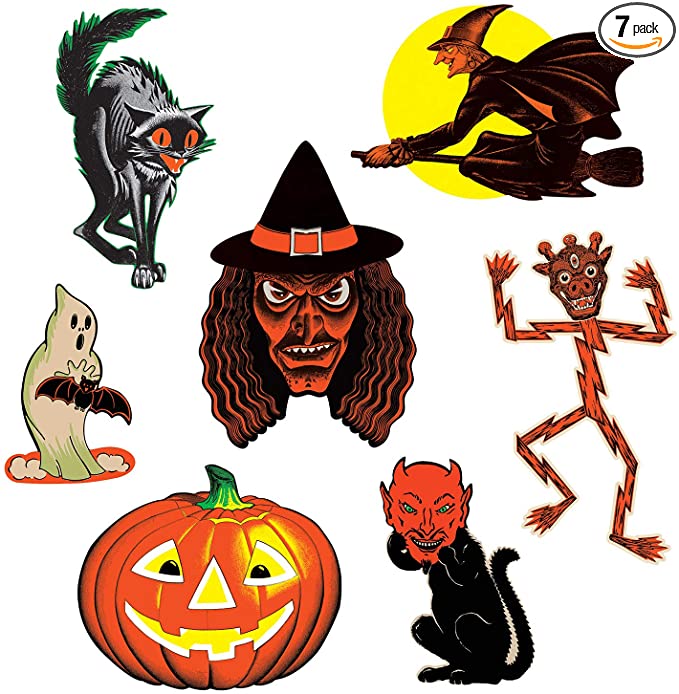 Beistle Classic Vintage Halloween Cutouts - 7 Pcs.