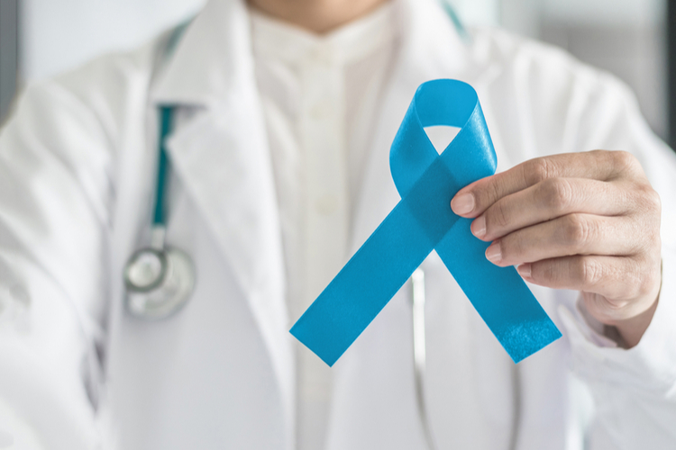 Blue ribbon for no shave november; prostate cancer awareness, and men's health care