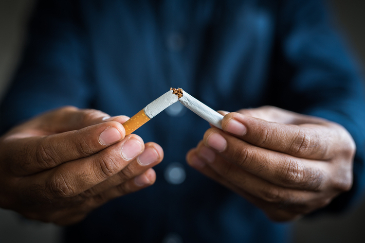Breake down cigarette.Quitting from addiction.