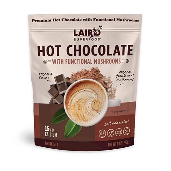 Laird Superfood Functional Mushrooms Hot Chocolate, Organic Cacao Powder Blended with Nourishing Mushrooms