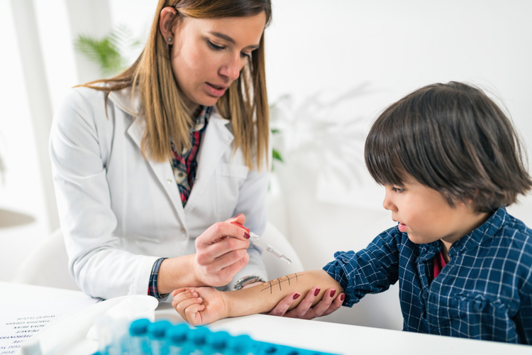 Allergy - Skin Prick Tests on Little Boy’s Arm