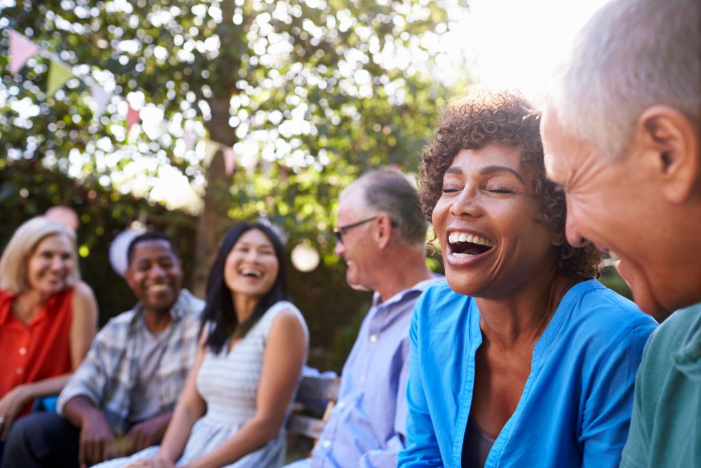 Group of people laughing together