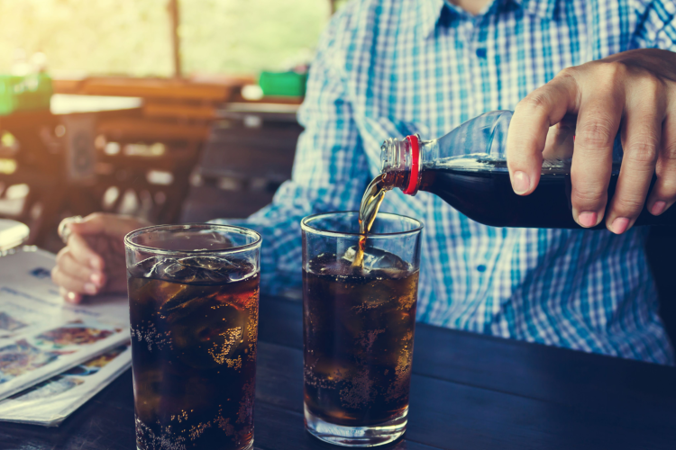 double glass of soda
