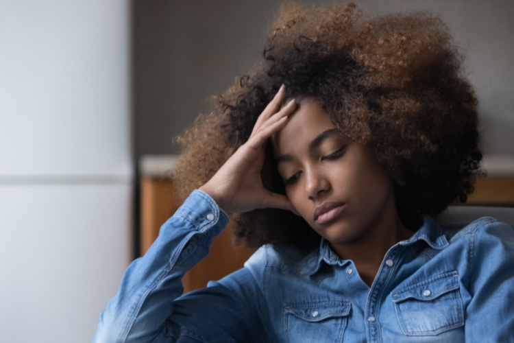 teen girl suffering from depression