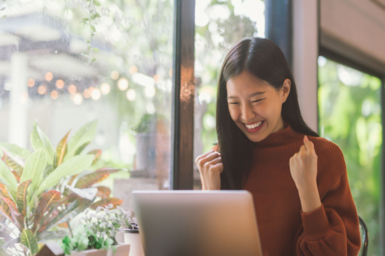woman celebrate success or happy
