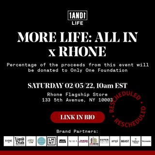 Huge shoutout to @rhone and our other Brand Partners for making this coming Saturday possible!

Everyone in attendance will receive discounts on @rhone and @alala items as well as goodies from:

@necessaire 
@beasthealth 
@liquiddeath 
@hustleclean 
@drinksanzo 
@intelligentchange 
@overeasyfoods 
@drinkbodyarmor 
@drinklmnt 
@livesmpl_ 
@drinksupercoffee 

Hit the link in our bio to reserve your spot before we sale out! 👉 @morelifeexp 

See everyone Saturday!💪
#1and1life
